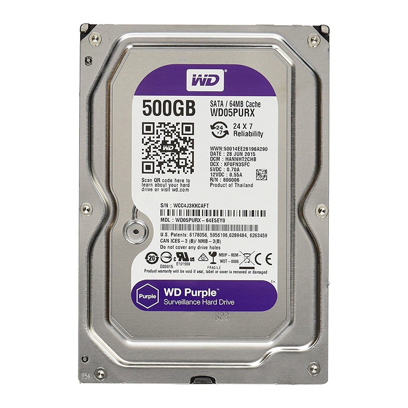 Ổ cứng HDD 500GB Western tím hàng mới bảo hành 24 tháng