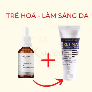 Combo trẻ hoá và làm sáng da vitamin c16% - retinal 1000ppm