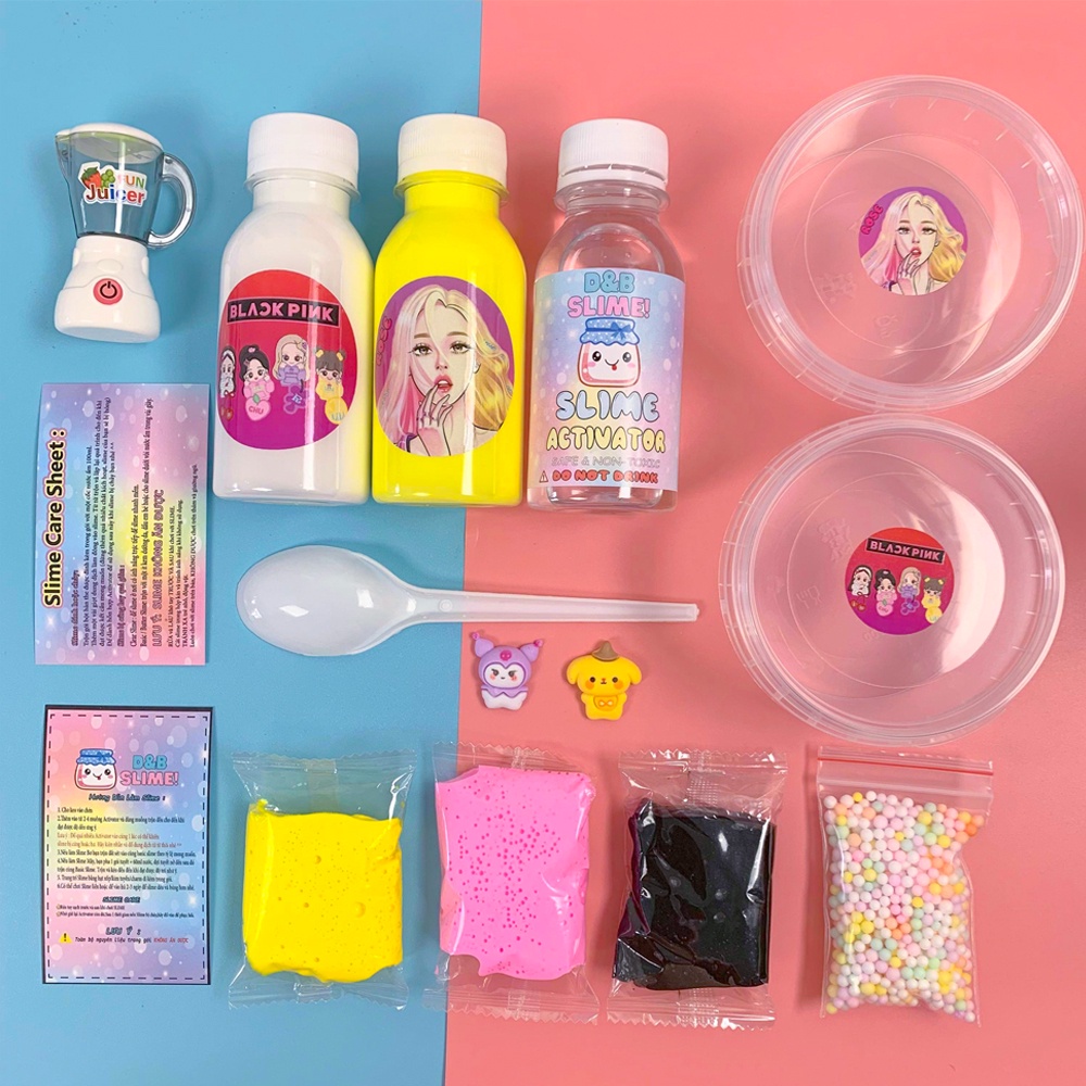 Bộ Kit Làm Slime Black Pink Theo Nhân Vật - Nguyên Liệu đầy đủ làm Slime Bơ DandBSlime