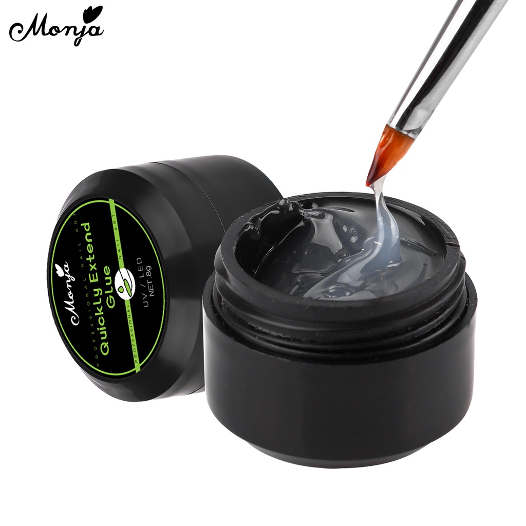 Gel đắp nối dài móng tay MONJA lấp lánh hỗ trợ đính đá chuyên dụng 8g