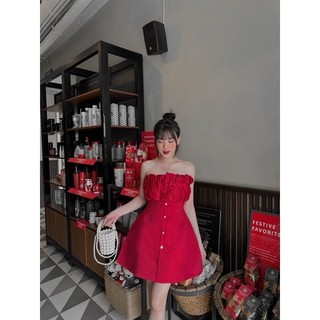 ĐẦM ĐỎ CÚP NGỰC NHÚN