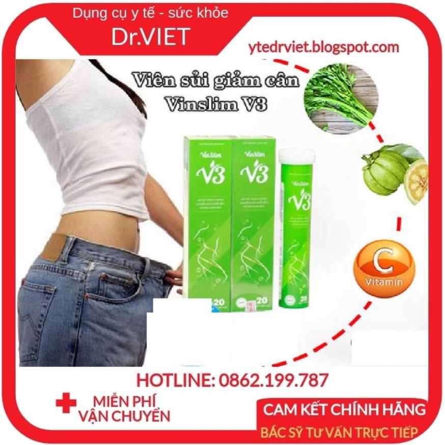 Viên Sủi Giảm Cân Vin Slim V3 GIẢM CÂN AN TOÀN - CẤP TỐC - GIẢM NGAY 3-6KG SAU 1 LIỆU TRÌNH 4 HỘP