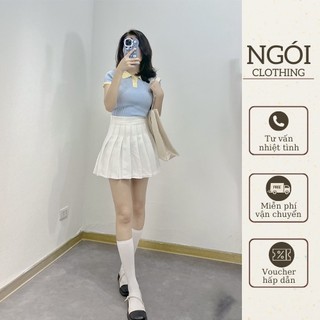 Chân váy xếp ly tennis Ngói clothing chân váy tennis dáng ngắn lên dáng đẹp , 2 màu đen trắng