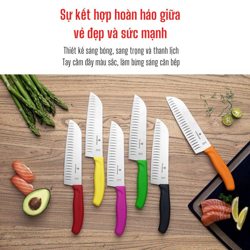 DAO VICTORINOX SANTOKU 17CM CẠNH SÁO