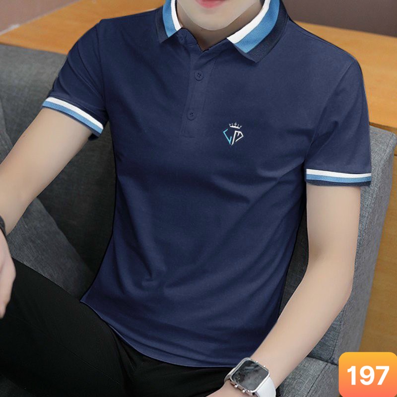 Áo thun nam polo cổ tròn màu trắng chất vải cotton dày dặn co giãn tay ngắn, phông nam đẹp lavado9 nhiều mẫu