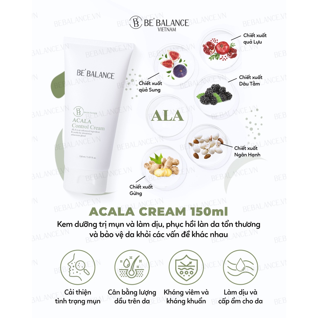 Kem dưỡng ngừa mụn chuyên sâu Be'Balance Acala Control Cream (150ml)