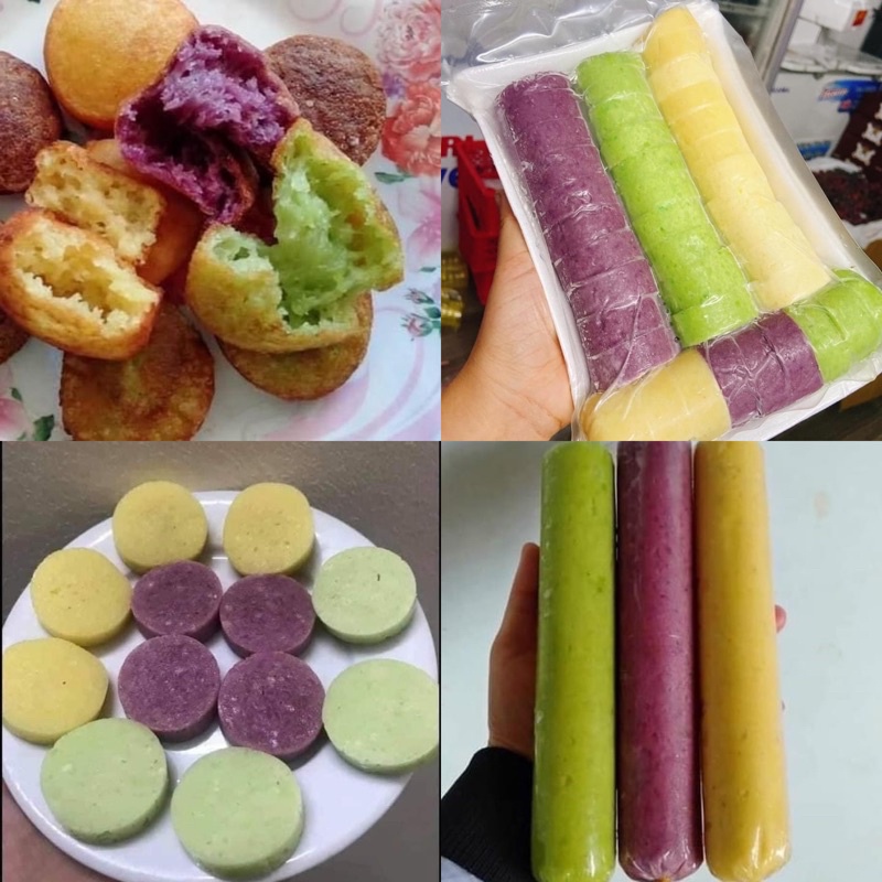 Xôi cây chiên phồng cây đã cắt khúc sẵn