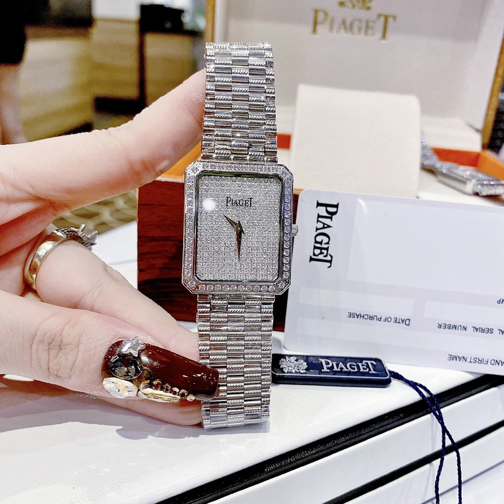 Đồng Hồ Nữ Piaget cặp đôi mặt chữ nhật đính đá