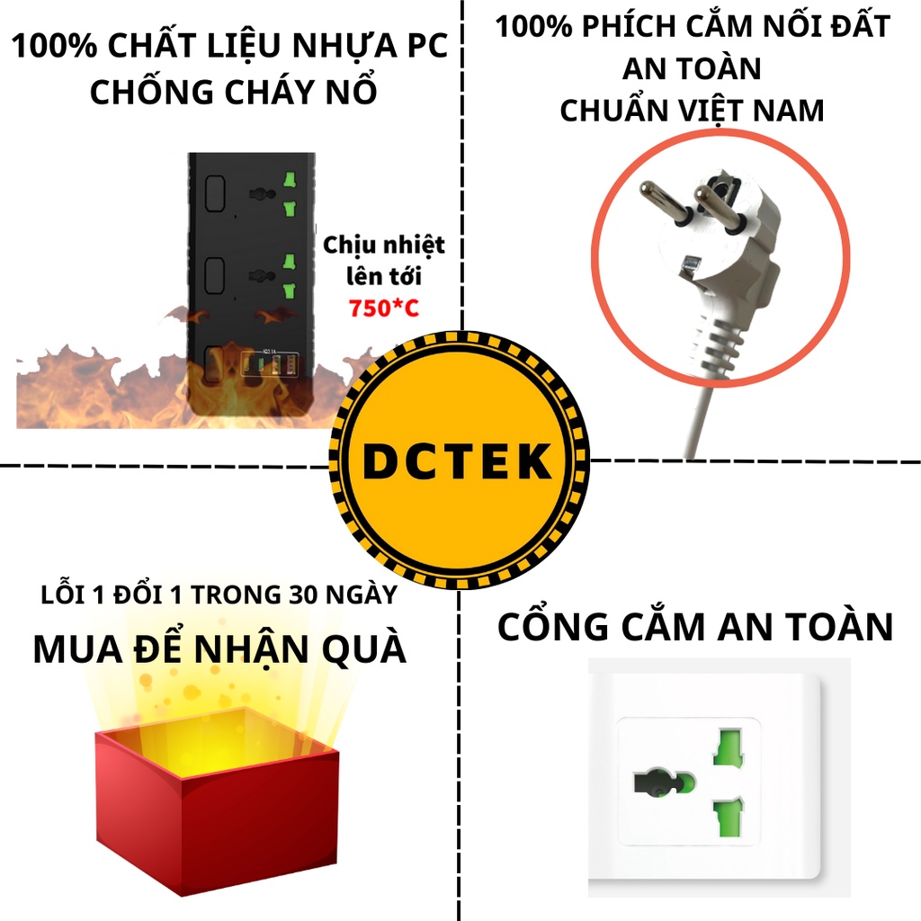 Ổ cắm điện đa năng Onesam T17 cổng usb sạc nhanh QC 3.0, chịu tải 3000W an toàn chống giật, chịu nhiệt, hẹn giờ tắt.