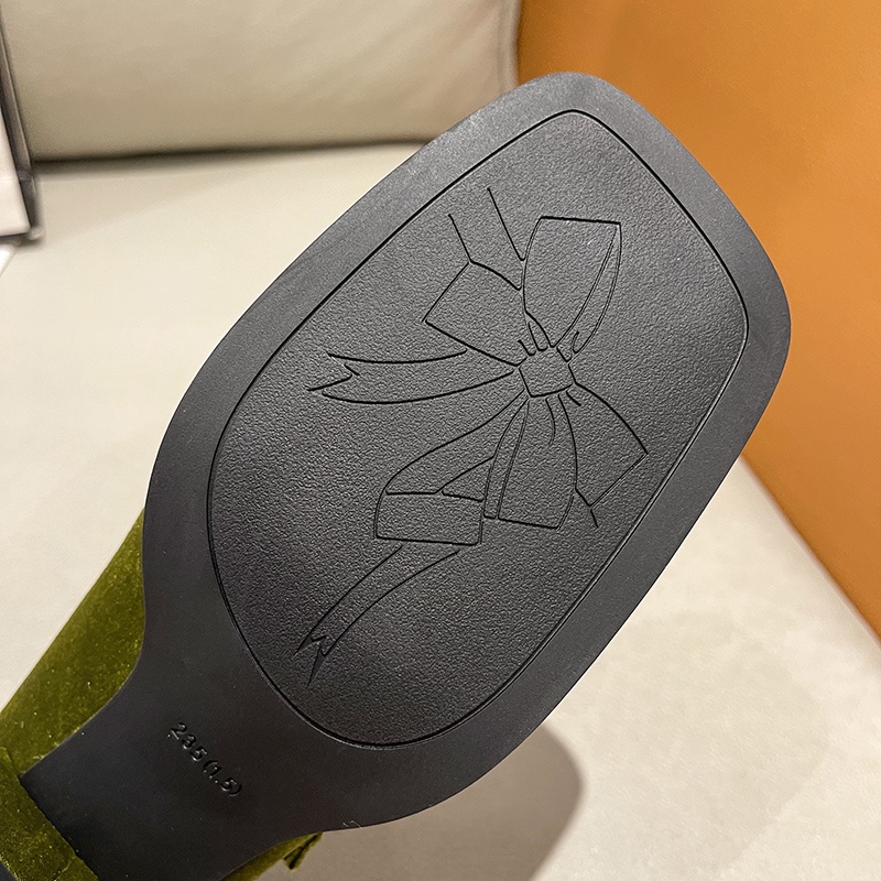 Giày Cao Gót Da Lộn Mũi Vuông Phong Cách retro Thời Trang Cho Nữ