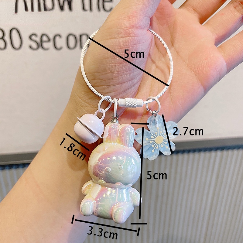 Hoạt Hình Móc Khóa Hình Chú Thỏ Ngồi Nhiều Màu Đáng Yêu