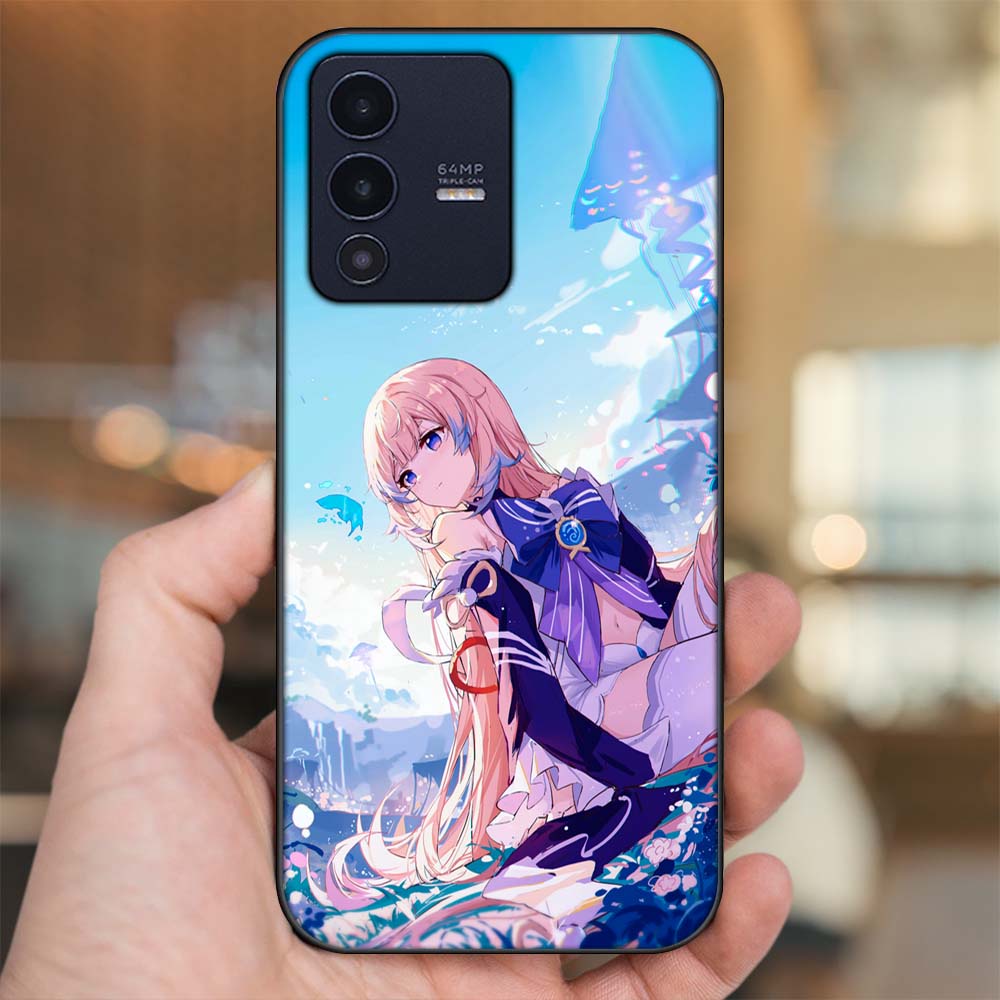 Ốp lưng Vivo V23 5G viền đen in hình Sangonomiya Kokomi Genshin Impact