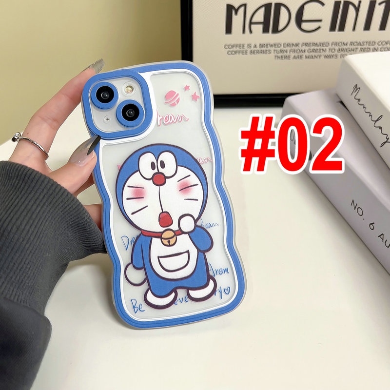 Cartoon Casing Realme C35 Narzo 50A Prime C21Y C25Y C21 C17 7i C15 C12 C25 C25S 20 30A C20 C11 2020 2021 8i 8 Pro 4G 5G 5 5i 5s 6i 2 U1 Cute Waves Edge Doraemon Clear Soft Phone Case Fine Hole Airbag Shockproof Protection Full Back Cover HNB 01