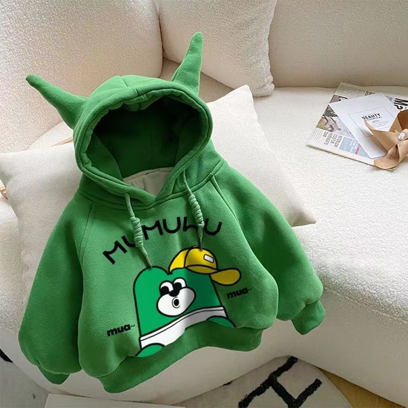 * * O kho C Áo Hoodie Lót Lông Cừu Dày Dặn Phong Cách Hàn Quốc Thời Trang Thu Đông 2022 Dành Cho Bé Trai Bé Gái