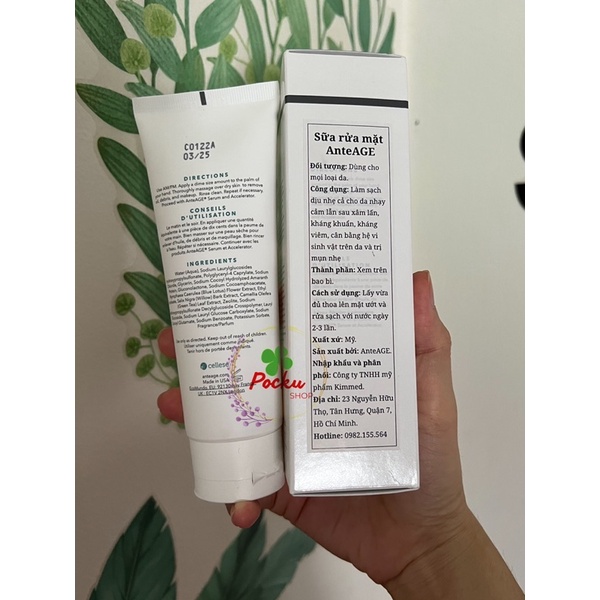 Sữa Rửa Mặt Dịu Nhẹ Ante Age MD Cleanser Dành Cho Mọi Loại Da 120ml