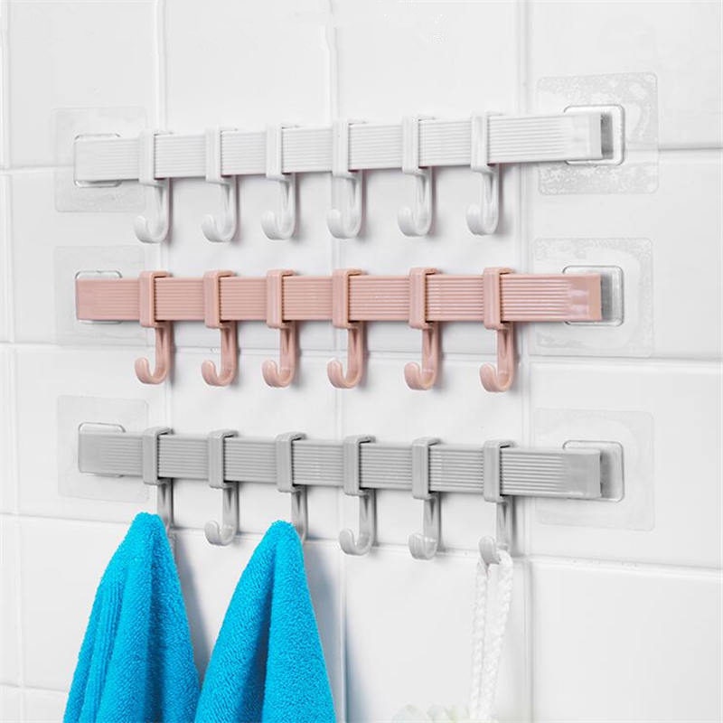 Móc Treo Dán Tường Đa Năng/Set 6 Móc Treo Đồ Gắn Tường Không Cần Đục Lỗ Đa Ứng Dụng Cho Nhà Bếp Nhà Tắm ruiyan