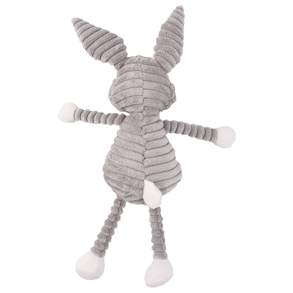 Đồ Chơi Gặm Nhai Hình Thỏ Xám Mềm Mại Phát Ra Tiếng Kêu Tương Tác Cho Thú Cưng