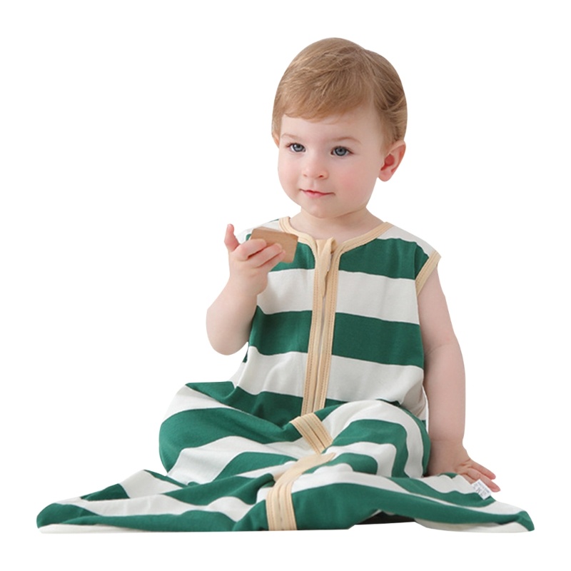 Túi Ngủ Cotton 2 Chiều Không Tay Có Khóa Kéo Dễ Thương Dành Cho Bé