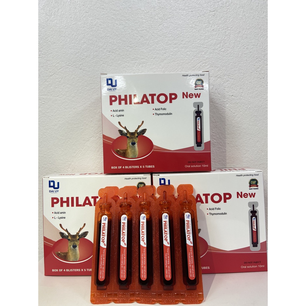 PHILATOP con hươu ống nhựa 10ml - hộp 20 ống - dùng cho trẻ biếng ăn, chậm lớn, người già, tăng sức đề kháng