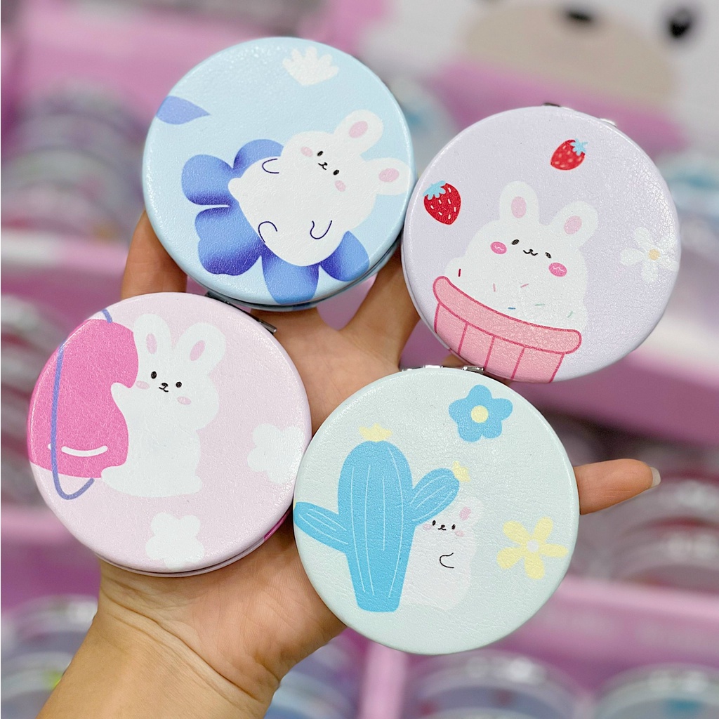 Gương gập mini bỏ túi, Gương gấp gọn 2 mặt siêu cute cho bạn nữ