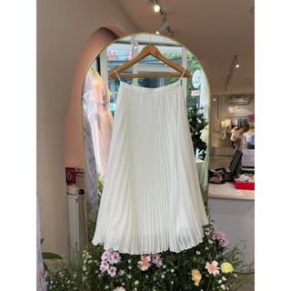 TIELA Chân váy dập ly trắng