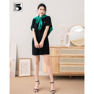 Đầm polo nữ freesize dáng suông lửng khóa kéo cổ thêu logo Twentyfive 4124