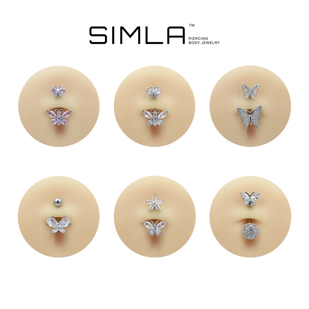 Khuyên rốn hình bướm Y2K khuyên rốn đẹp Simla Thép không gỉ 316L - Hợp kim  - Simla Body Jewelry