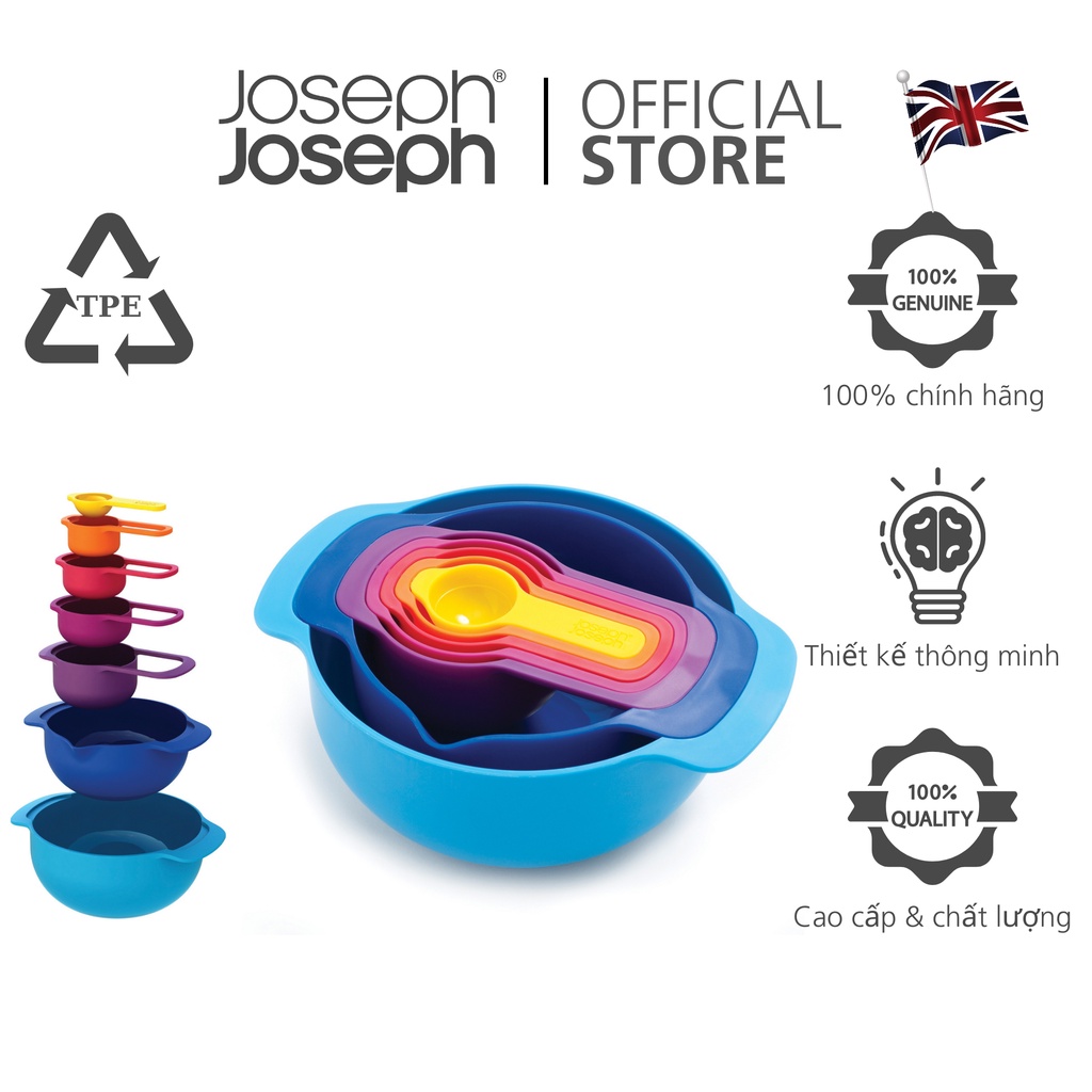 Bộ dụng cụ làm bánh 7 món xếp lồng Joseph Joseph Nest™ Plus - 400335 (thiết kế độc quyền)