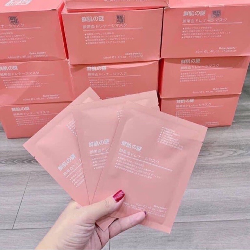Mặt Nạ Tế Bào Gốc Nhau Thai Cừu Cuống Rốn Dưỡng Da Rwine Beauty Stem Cell Placenta Mask Nhật Bản