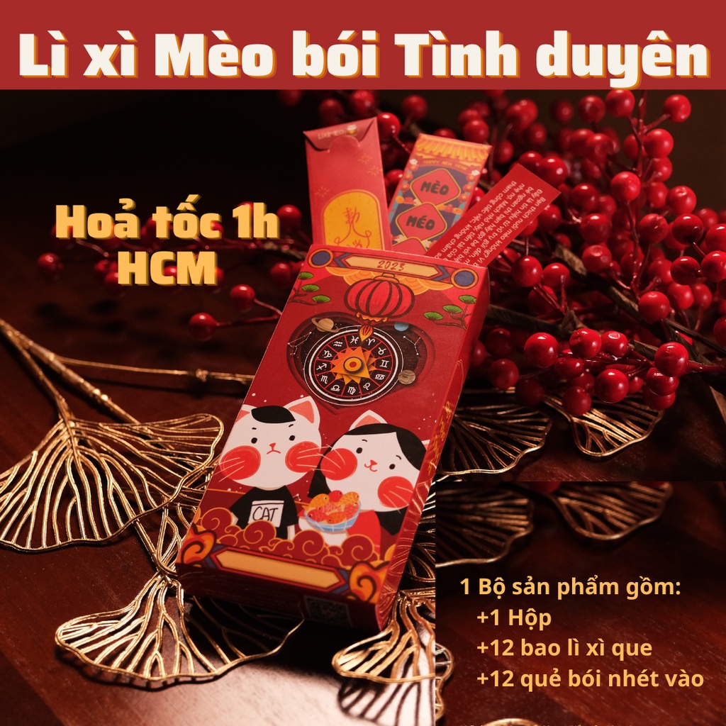 Lì xì quẻ Mèo bói TÌNH DUYÊN gieo quẻ bói CUNG HOÀNG ĐẠO siêu độc lạ - Tết Nguyên Đán 2023 - LIXIMEO bói tình duyên