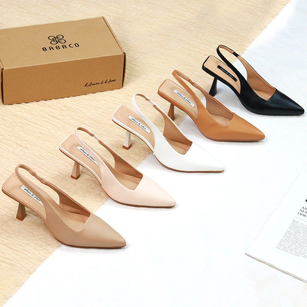 Giày cao gót 7p nữ Gisselle Slingback mũi nhọn gót nhọn thời trang bAimée & bAmor - MS3010