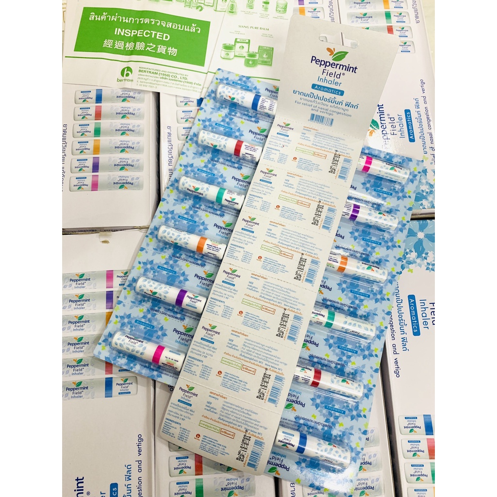 [COMBO 1 VỈ] 6 Ống Hít Thông Mũi PEPPERMINT FIELD Inhaler thái lan