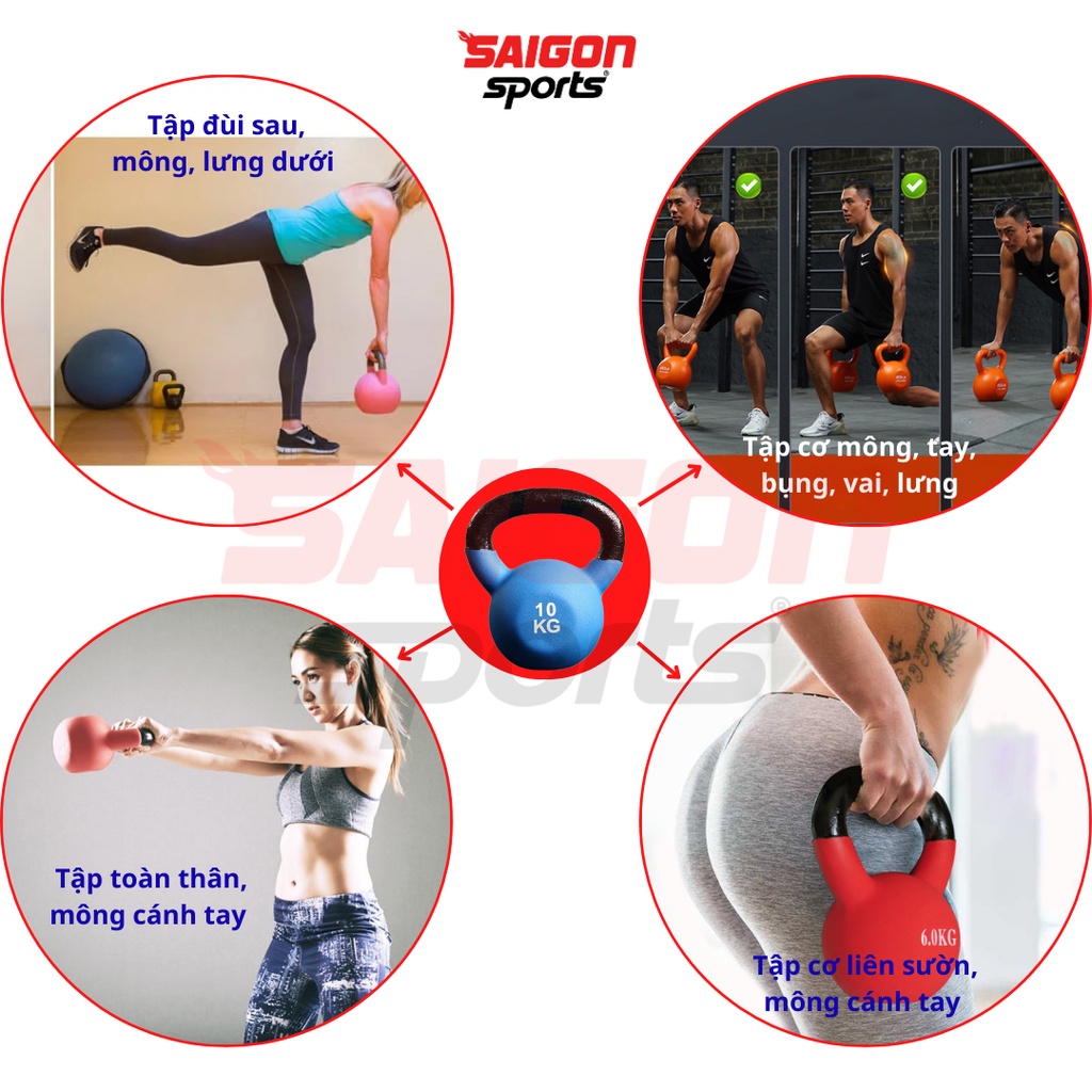 Tạ quai sách, tạ ấm BROSMAN 6kg tập Squats tập mông đùi tập gym tại nhà chính hãng giá tốt - SAIGON SPORT
