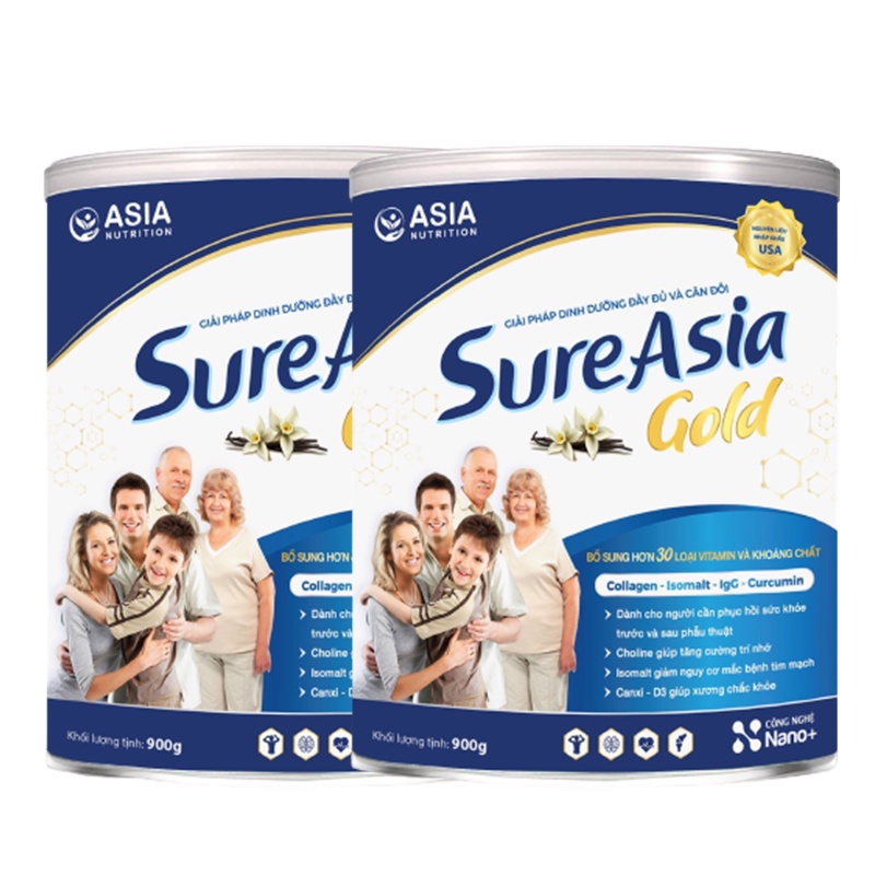 Combo Sữa Bột dinh dưỡng En Sure Sure Asia Gold 900g chính hãng nguyên liệu nhập khẩu từ Hoa Kỳ