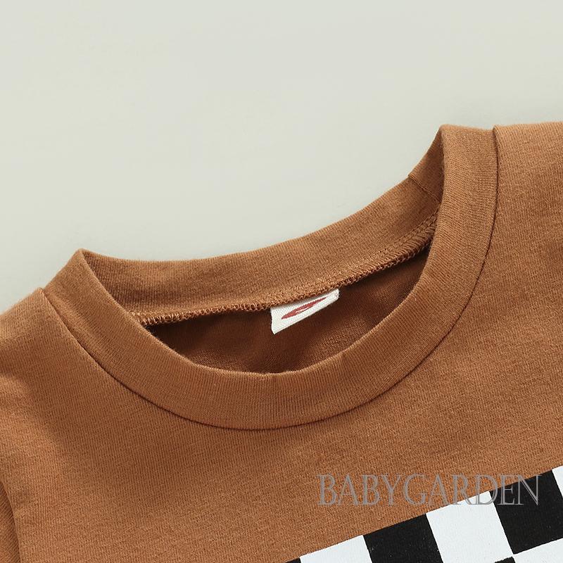 Bộ Áo Thun Tay Ngắn Cổ Tròn In Chữ + Quần Dài Lưng Thun Thời Trang Mùa Hè Cho Bé Trai 0-3 Tuổi