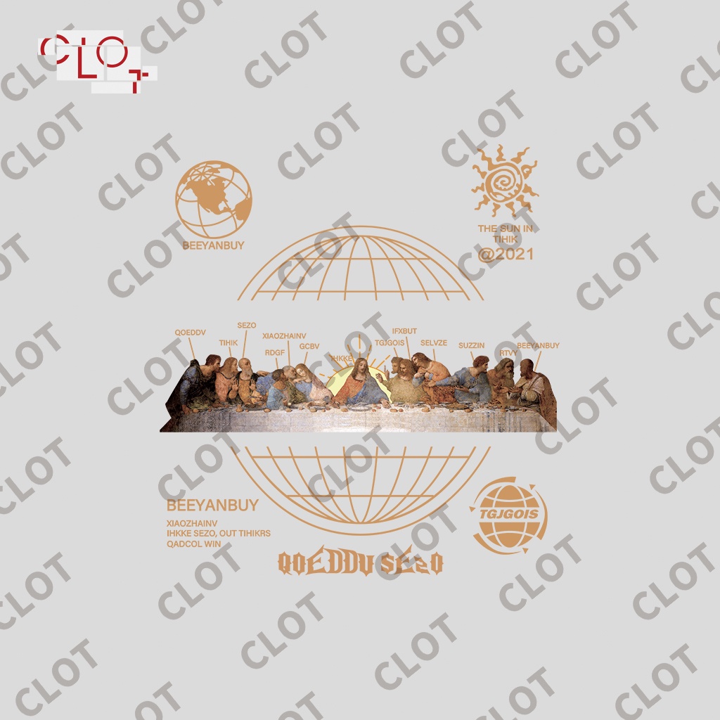 CLOT Áo thun tay lỡ unisex bigsize vintage thời trang nữ áo phông nâu ulzzang 100%cotton