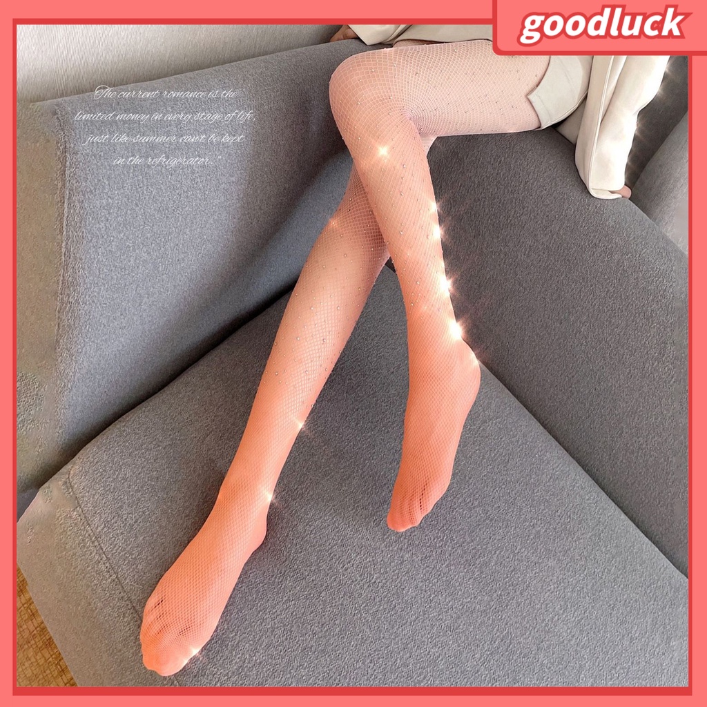 [Hàng Có Sẵn] Vớ Đùi Cao Đến Đùi Bằng Acrylic Lấp Lánh Lưng Cao Co Giãn Để Dating