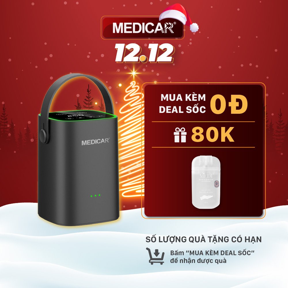 Máy bơm lốp ô tô MEDICAR - Công suất mạnh, Cảm biến thông minh, Tự động ngắt khi đầy