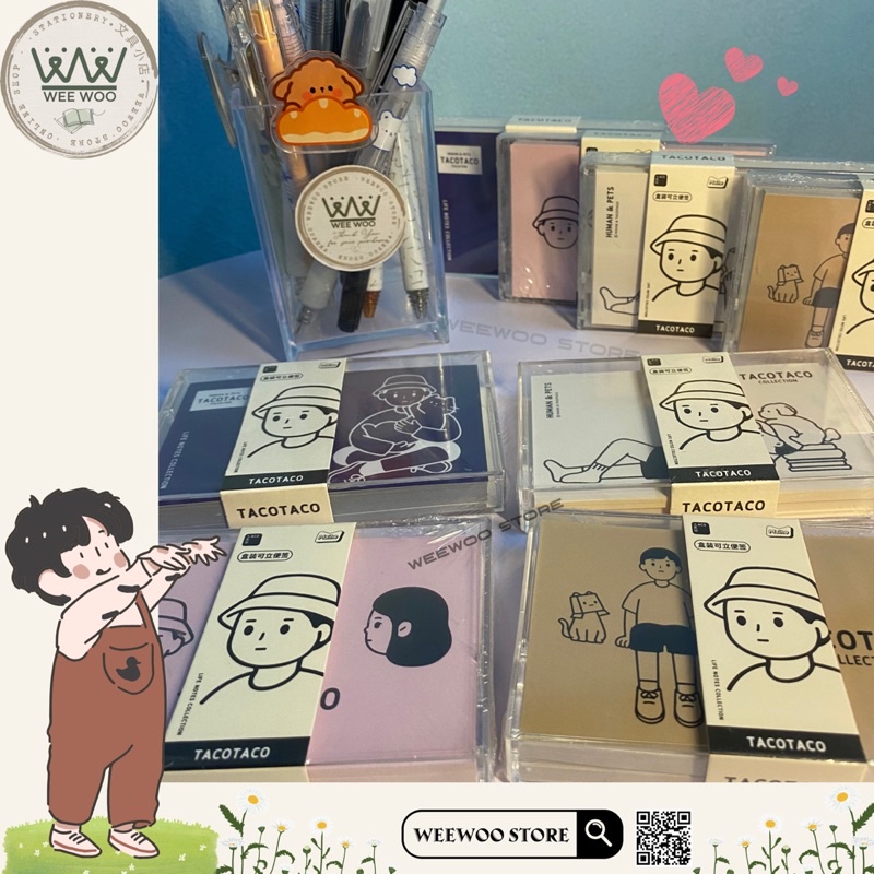 Giấy note TacoTaco hộp băng cassette 100 tờ ghi chú Sad Boy - WeeWoo Store