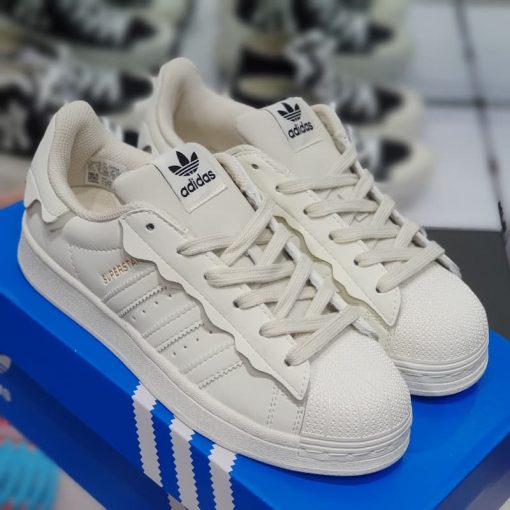 Giày thể thao adidas superstar màu trắng kem bản SC nam nữ full box bill hot trend 2022