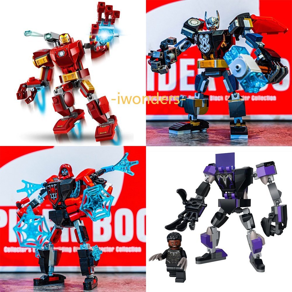 Đồ Chơi /Khối Lắp Ráp Nhân Vật Siêu Anh Hùng Báo Đen / Người Nhện / Bạch Tuộc / Người Sắt  Dùng Làm Quà Đồ Chơi Xếp Hình Kids education toys