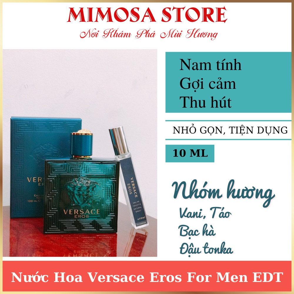 Nước hoa nam Versace Eros For Men EDT cao cấp sang trọng chiết 10ml chính hãng - Mimosa.storee