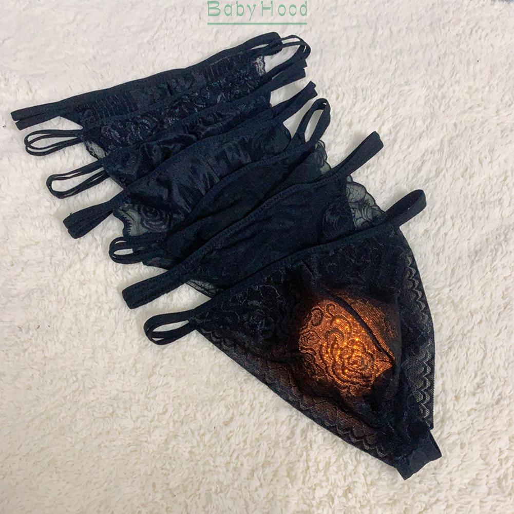 Men Sissy Sheer Lace Panties Pouch Briefs G-string Thongs Underwear Underpants#BBHOOD