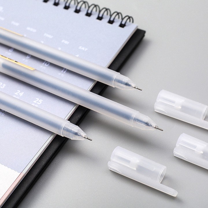 Bút gel đen nhám trong suốt ngòi 0.38mm, Bút bi nước nét bút đẹp dành cho học sinh sinh viên văn phòng