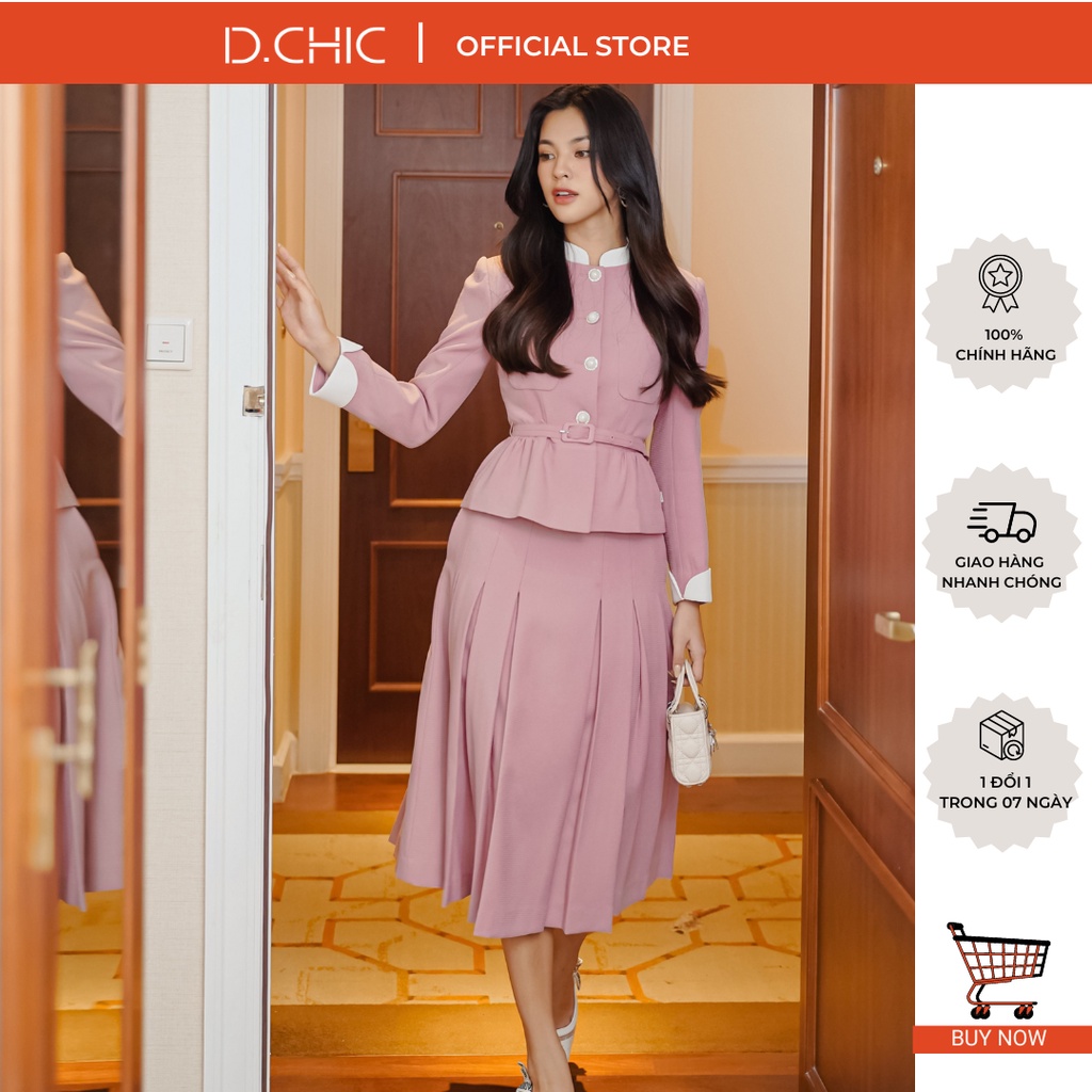 Chân váy midi xếp ly 2 bên D.CHIC MS: 382668