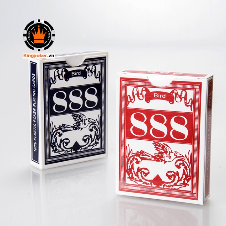 Bộ bài poker nhựa chữ số lớn lưng caro chuẩn casino