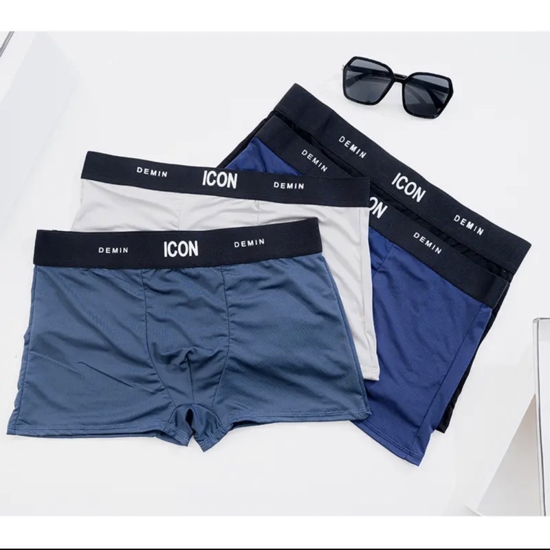Combo quần lót đùi nam mẫu ICON chất vải thun lạnh, co giãn 4 chiều,thoáng mát,thấm hút mồ hôi tốt