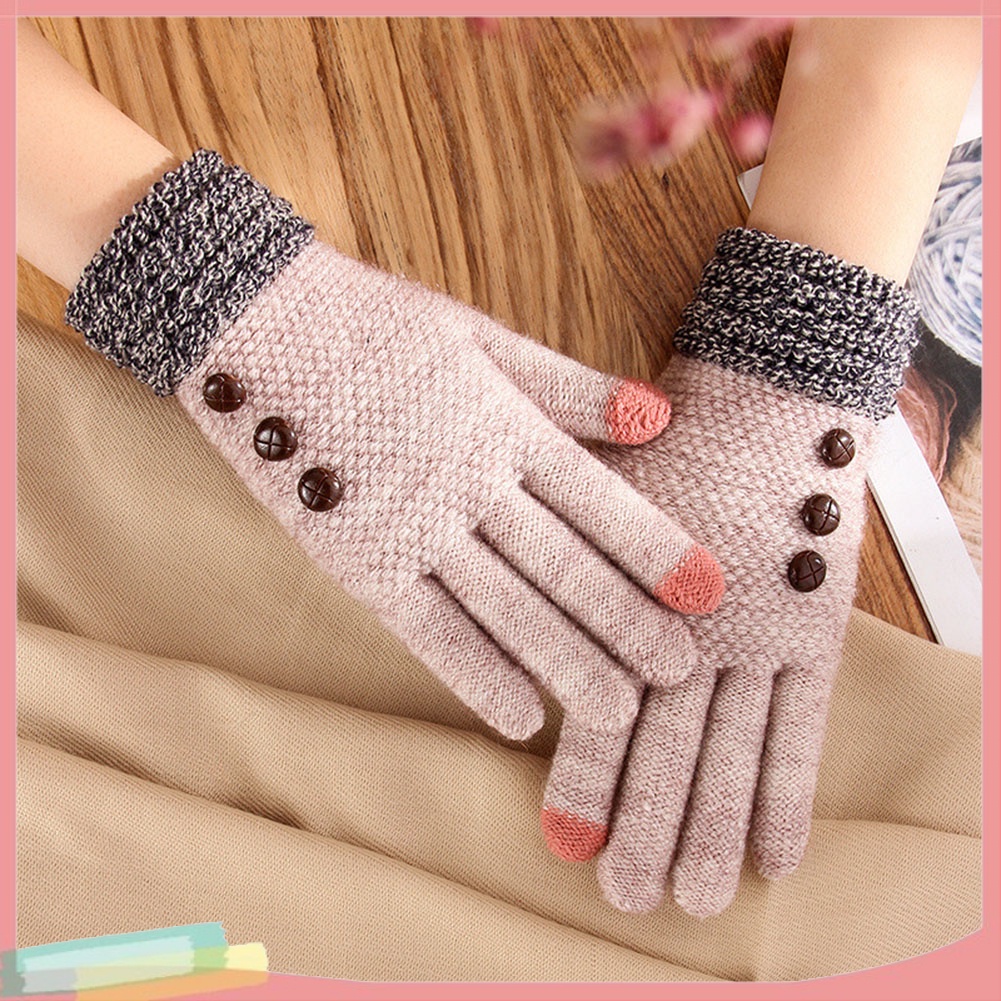 Đôi Găng Tay Len Ấm Áp Thời Trang Cho Nữ