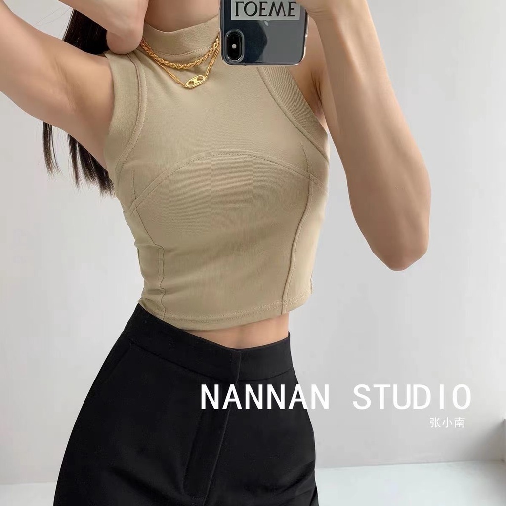 Áo Croptop Sát Nách Dáng Ôm Quyến Rũ Cho Nữ