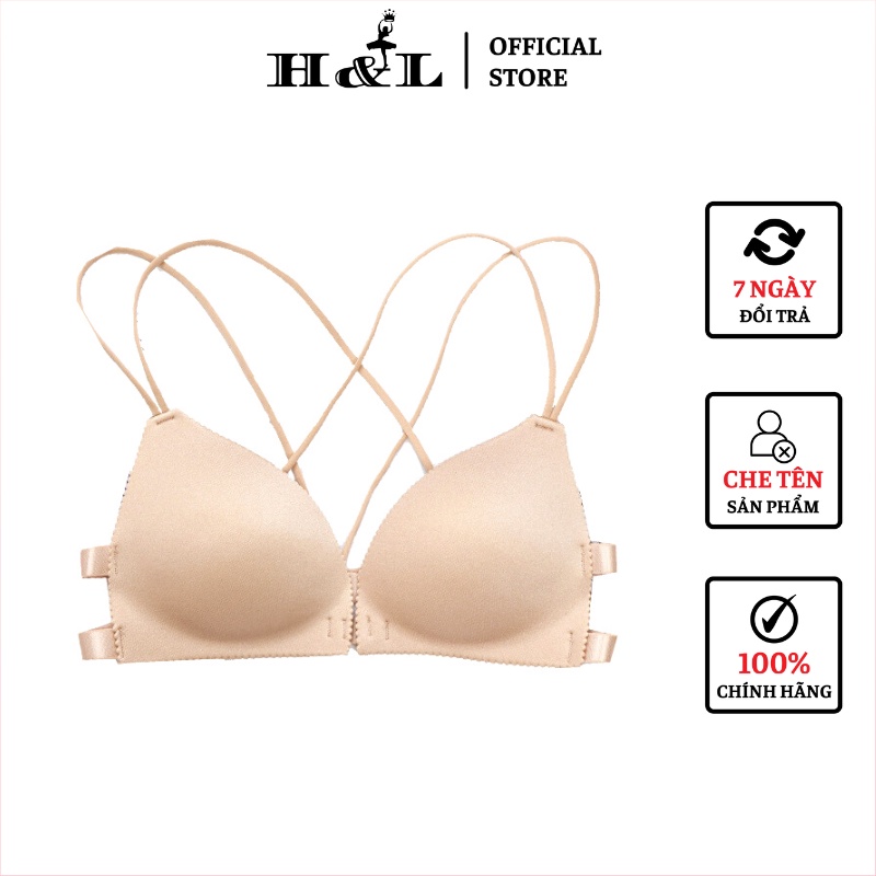 Áo ngực su cài trước mút bàn tay, dây chéo lưng thời trang sang chảnh HLBOUTIQUE B810